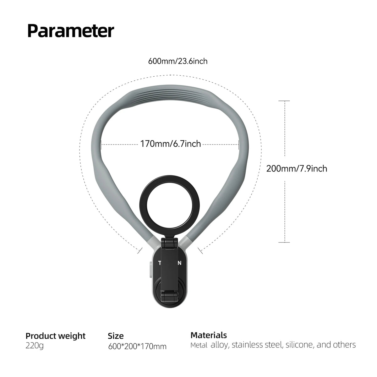 TELESIN Magnetic Neck Mount for Hands-Free Phone Video