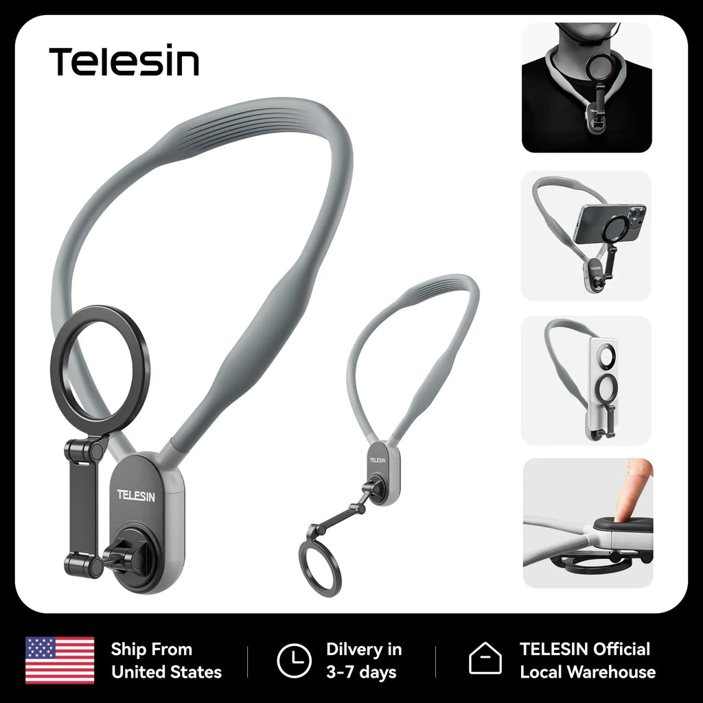 TELESIN Magnetic Neck Mount for Hands-Free Phone Video