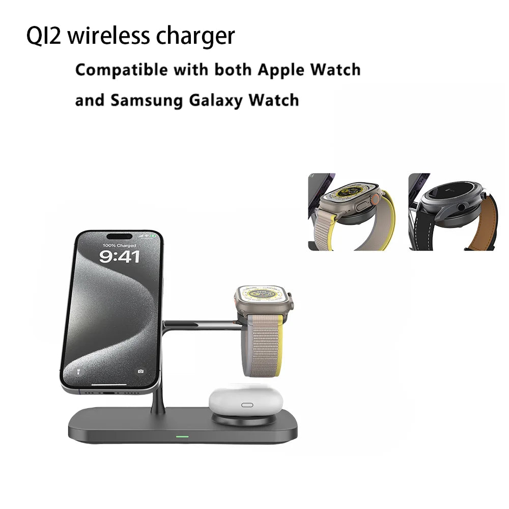 3-in-1 wireless charging station for compatible devices product image - view 8