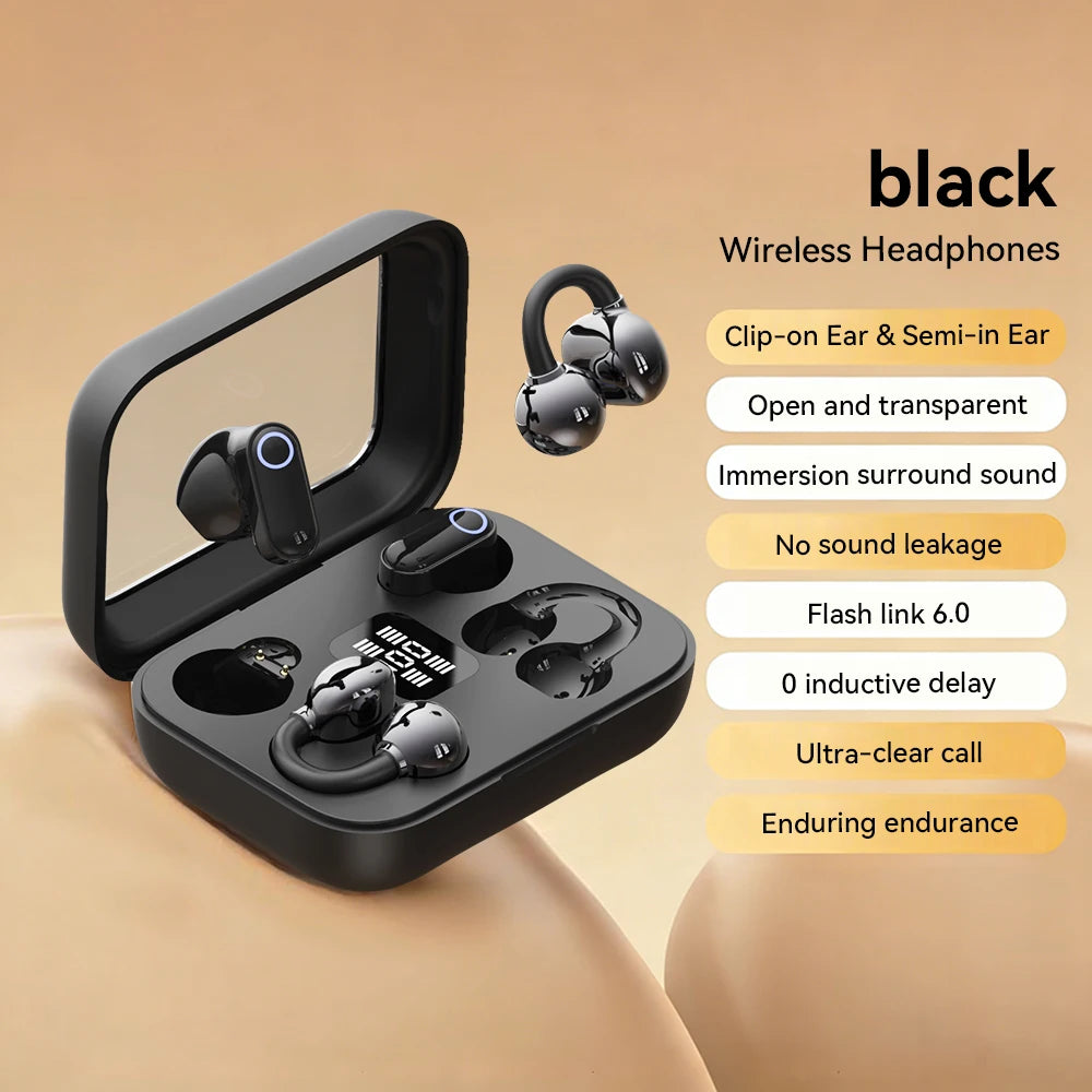 Open-ear Bluetooth earbuds with digital display charging case - product image 9