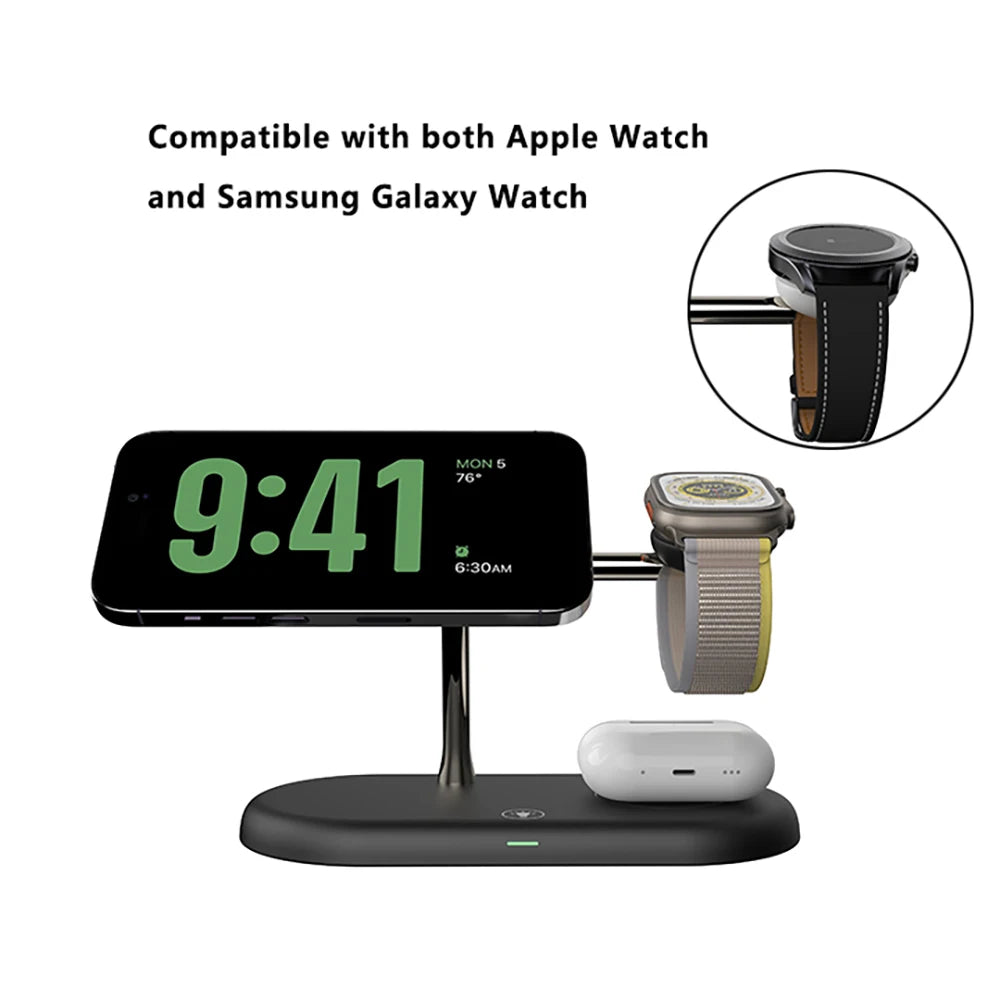 3-in-1 wireless charging station for compatible devices product image - view 11