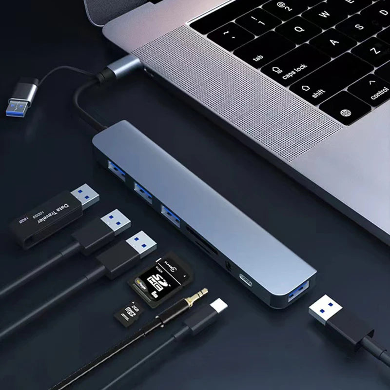 8-in-2 USB-C hub with SD reader and audio jack - product image 5