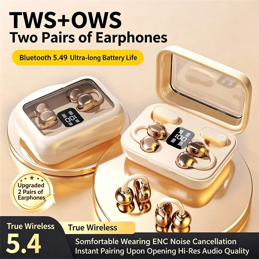 Open-Ear Wireless Bluetooth Earbuds with Charging Case