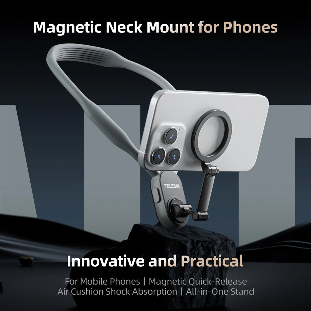 TELESIN Magnetic Neck Mount for Hands-Free Phone Video