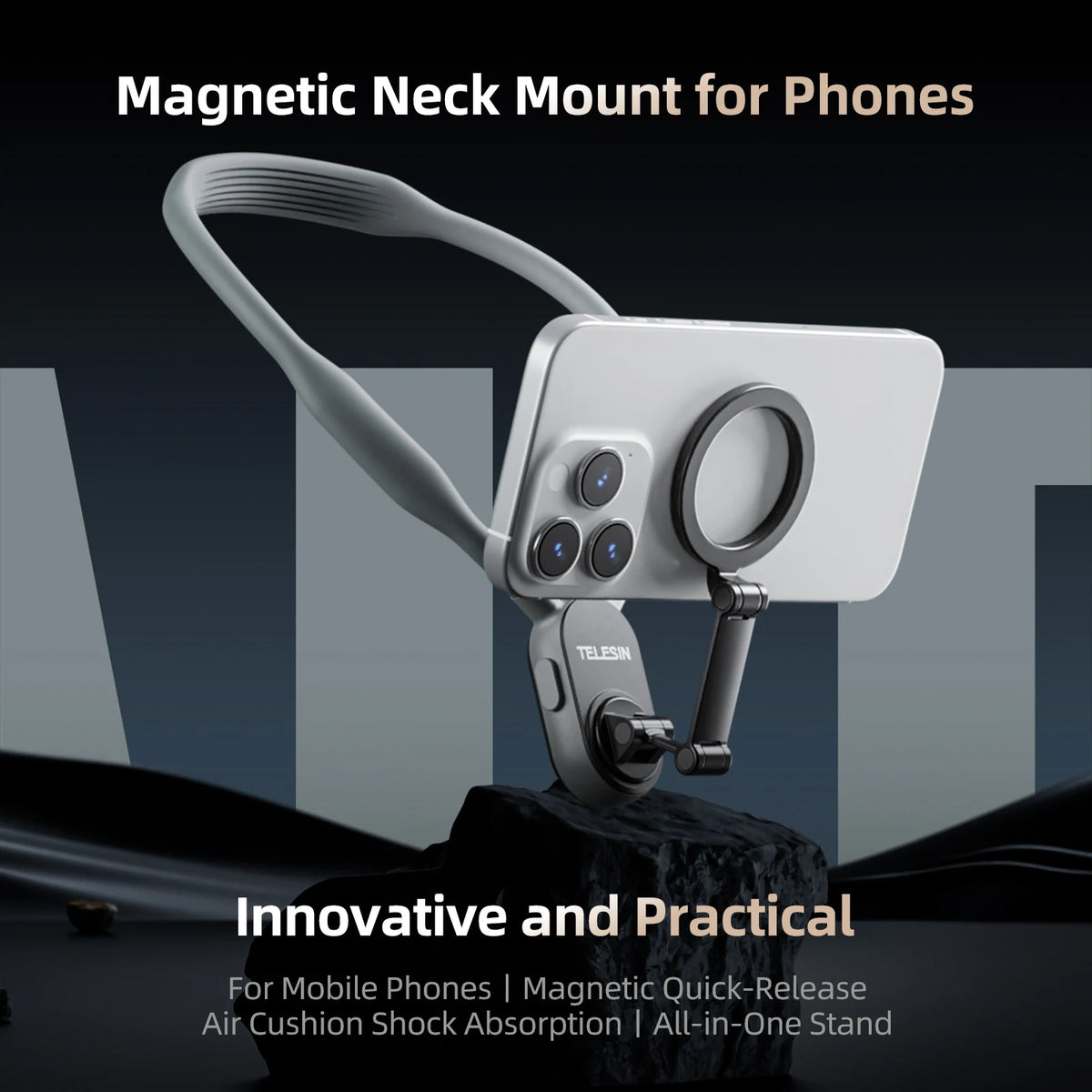 TELESIN Magnetic Neck Mount for Hands-Free Phone Video