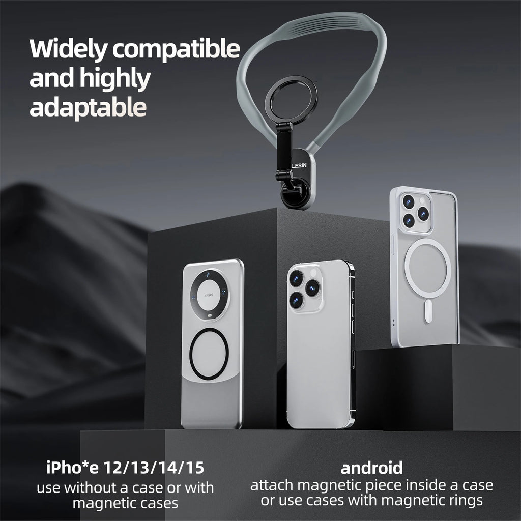 TELESIN Magnetic Neck Mount for Hands-Free Phone Video